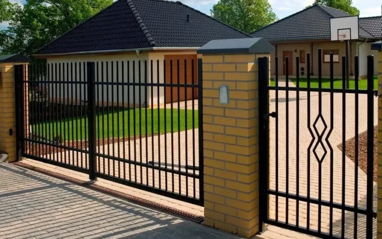 Сварные решётчатые распашные ворота и калитка